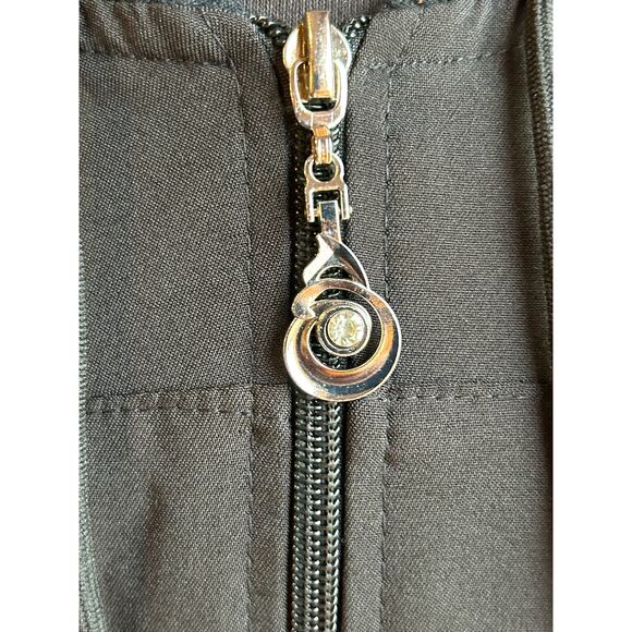 Palestinian Abaya Color Block Zipper Black GUC - Picture 2 of 6